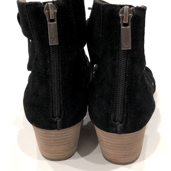 Lucky Brand Genevie Black Suede Cage Heel Sandal - Picture 4 of 8